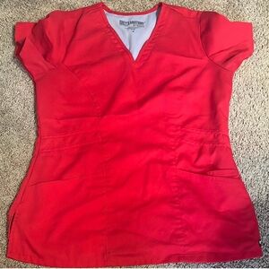Greys Anatomy Red Scrub Top Women’s Size Medium